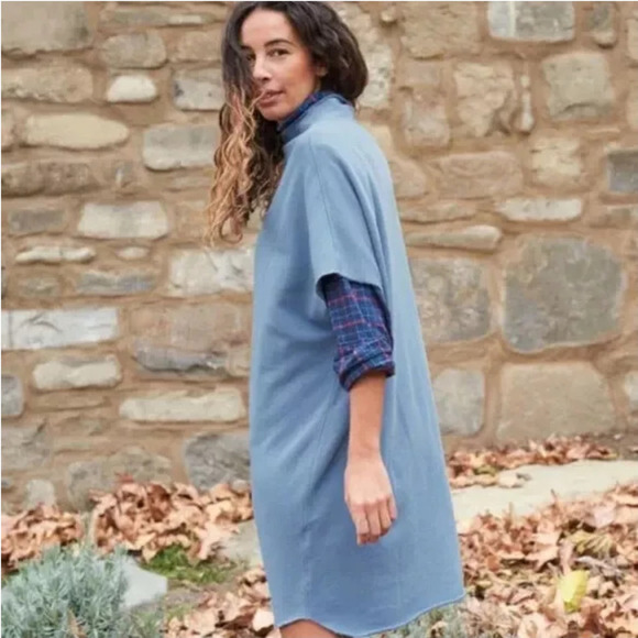 Frank & Eileen Ella The Easiest Dress In Jean Blue Fleece Size XS - Small - Picture 10 of 13